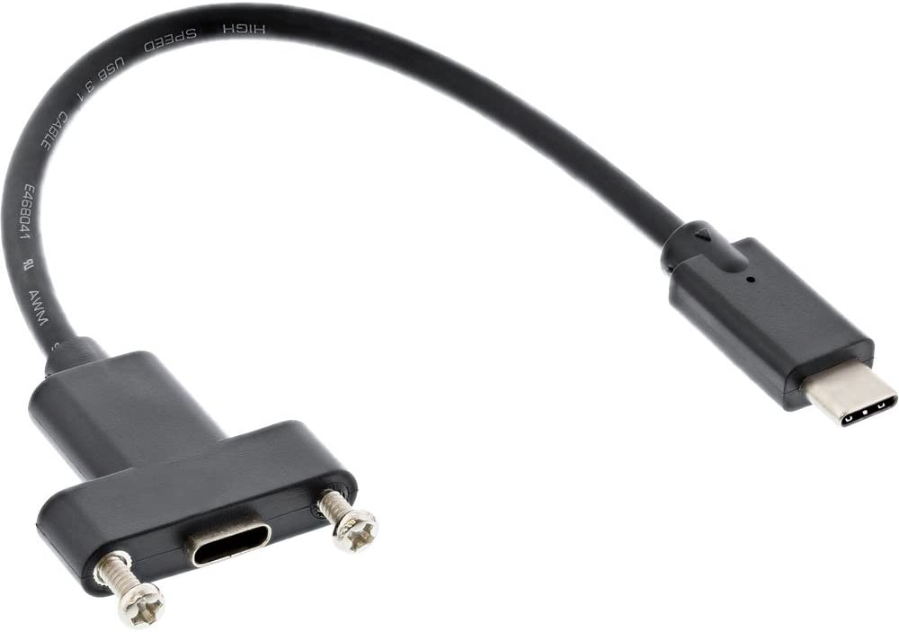 USB 3.1 Adapterkabel, Stecker C auf Einbaubuchse C, 0,2m
