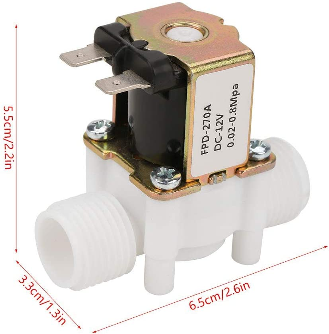 DC Magnetventil 12V NC Elektromagnetventil, G1/2"" Einlasswasser Magnetventil für Wasserzufuhr