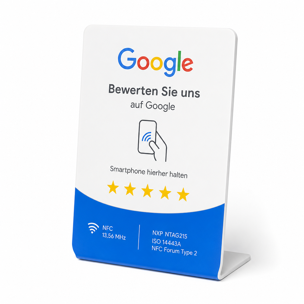 Google-Bewertungs-Aufsteller für die Kasse